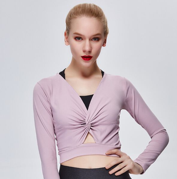 

fitness clothing 2019 spring new ladies tight-fitting high-slim self-cultivation exposed navel running sports long-sleeved fitness shirt, White;black