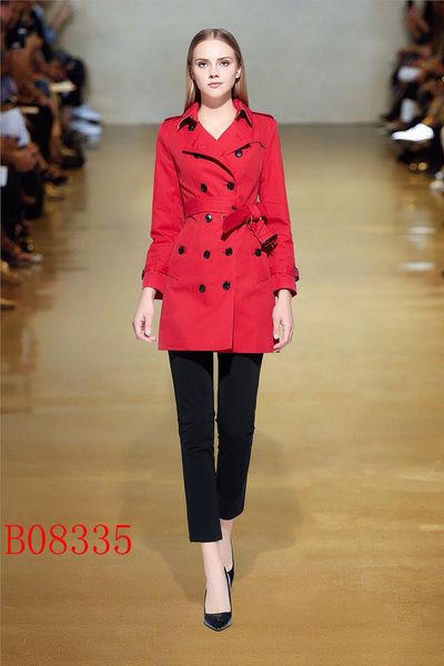

women's trench coats gabardine long windbreaker belt waterproof new english style autumn winter solid color british double breasted 92x, Tan;black