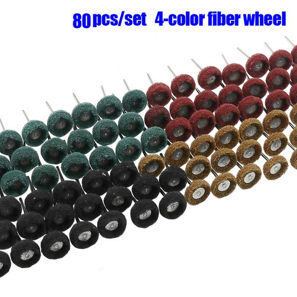 

80pcs/set mini brush scouring pad abrasive wheel nylon fiber grinding sanding head buffing polishing wheel 1"25mm set for dremel
