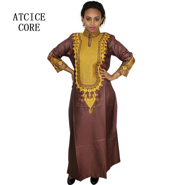 

african dresses for woman not bazin riche soft material embroidery design dress without scarf la067, Red
