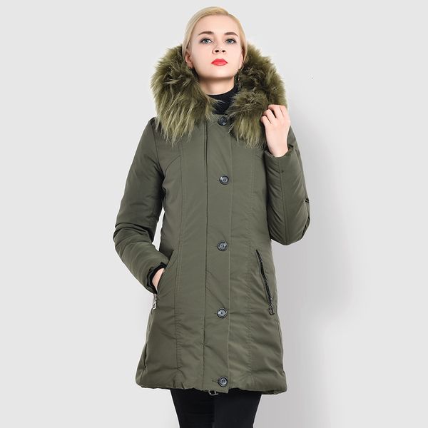 

clothes woman self-cultivation will code long fund thickening overknee cotton loose coat woman even hat overcoat tide, Black