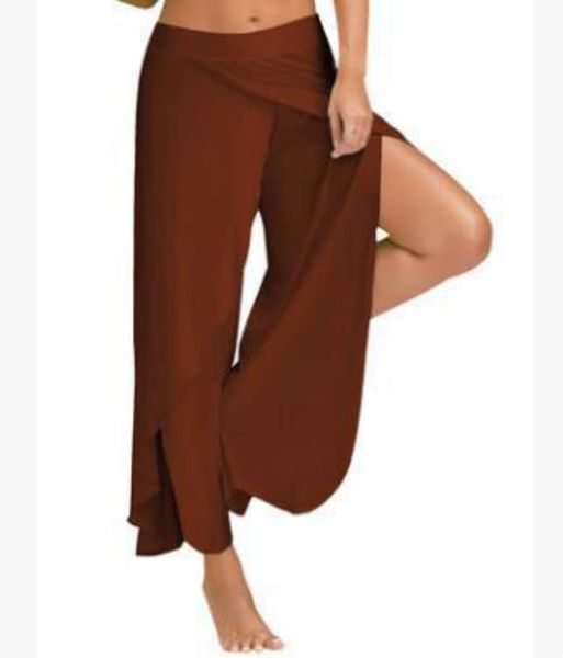 

женские проектировщик йога брюки упражнение fitnessin талии сыпучие wide leg trackpants улица waistband новые брюки sexy щелевая фитнес swea