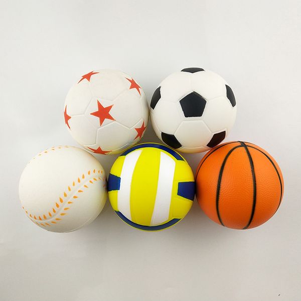 

антистресс пу футбол футбол бейсбол баскетбол волейбол squishy игрушка медленный отскок игрушки спортивный мяч squishi squeeze squishes