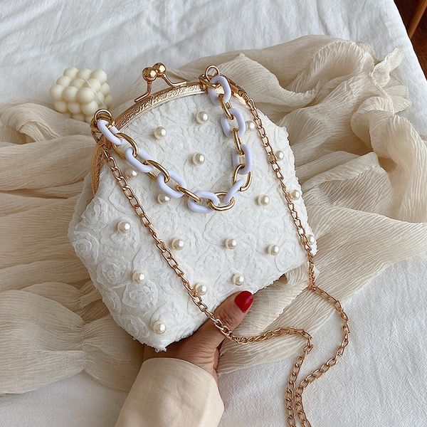 

женский lady pearl lace crossbody сумка для женщин 2020 цепной плеча сумки дамы рук sling сумки