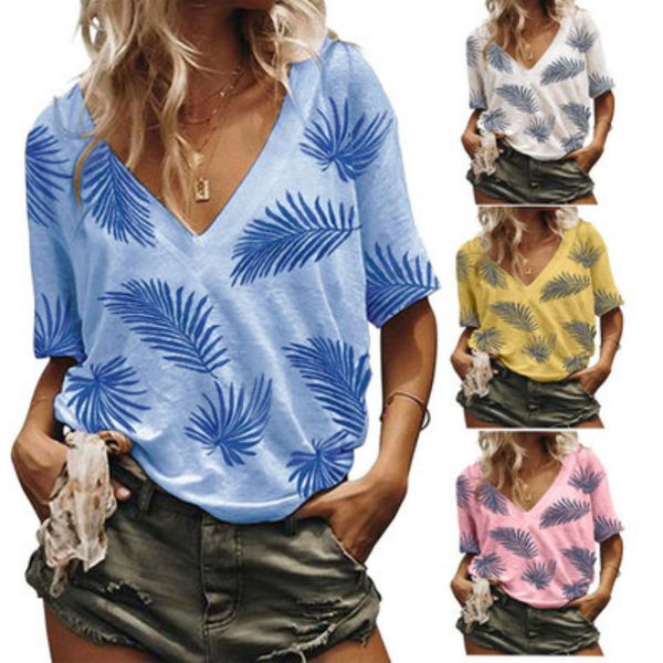 

womens designer t-shirt women brand print ladys casual v-neck clothing new fashion trend t-shirts 2020 new wholesale, White