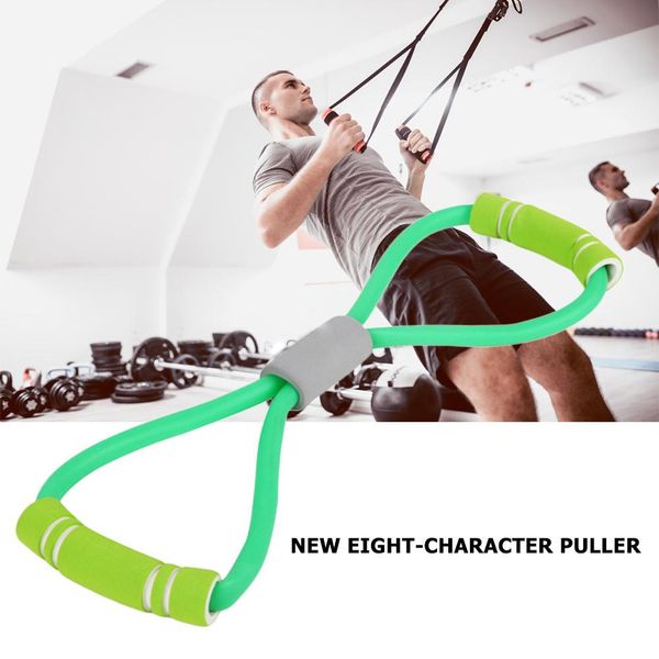 

us stock yoga gum fitness resistance 8 word chest expander rope workout muscle fitness rubber elastic bands for sports exercise