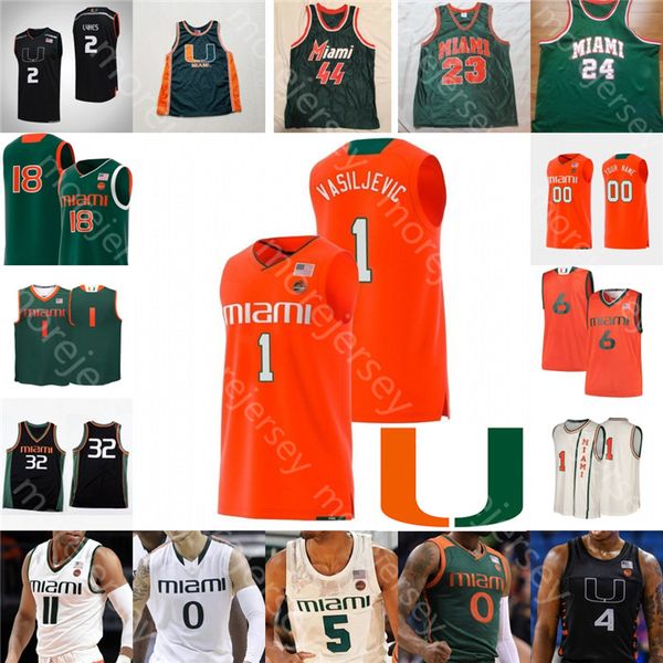 

custom hurricanes basketball jersey ncaa college chris lykes dejan vasiljevic kameron mcgusty isaiah wong beverly rick barry john salmons, Black;red