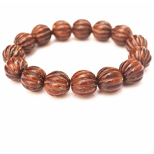 

old material joursneige rat natural bodhi bracelets carved pumpkin beads, Black