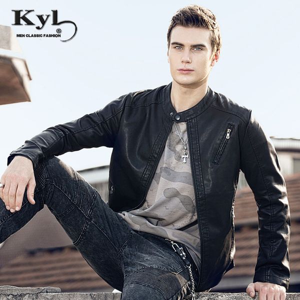 

new brand men motorcycle leather jacket men jaqueta de couro masculina mens leather jackets zip pu coats bsgd963, Black