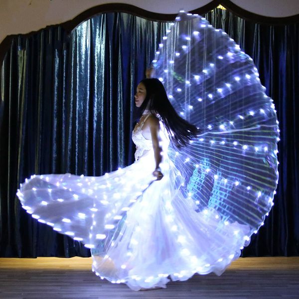 

belly dance costume set dancers led glowing wings dancing wings 360 degrees dancing luminous props belly dance, Black;red