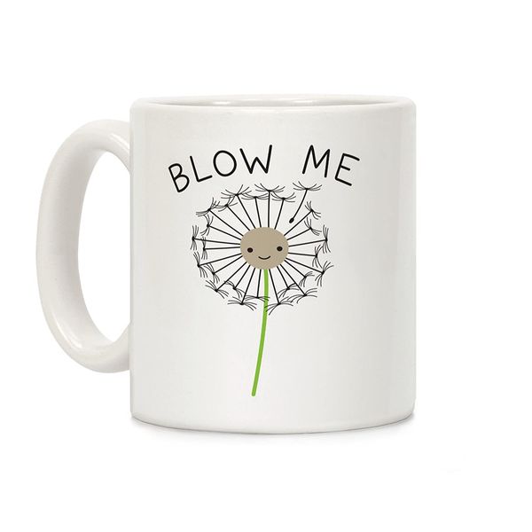 

blow me dandelion white 11 унций керамическая кофейная кружка, симпатичная чашка, подарки для женщин или мужчин, кружки ,дропшиппинг