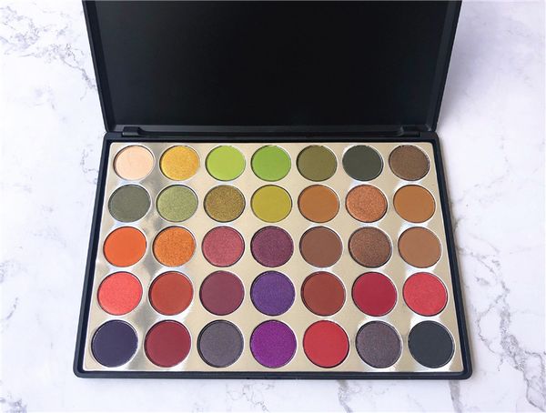 

2019 без логотипа 35BM Великий пигмент с блестками Shimmer Eyeshadow Долгая палитра теней для