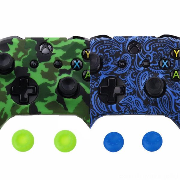 

pbbio joystick xbox one s x controller case soft comfortable cases silicone gamepad skin printing rubber for cover & 2 analog caps