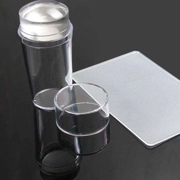 

cap nail art stamping tool transparent polish print nail tools scraper, White