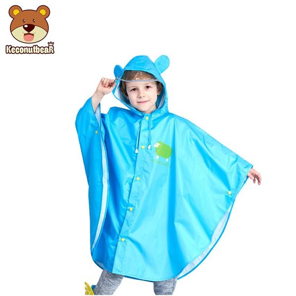 

kids poncho cute capa de chuva infantil waterproof japan children rain coat cover poncho rainwear hooded jaqueta impermeable leoik, Red;brown