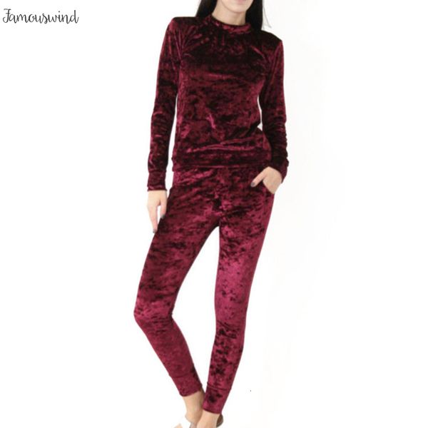 

осень зима женщины set 2 бархатные толстовки длинные брюки кусочки женский установить повседневный костюм велюровый мода полная длина спорти, White