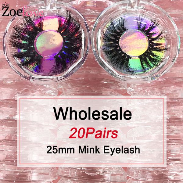 

25mm mink eyelashes bulk wholesale 20 pairs makeup vendor zoelove false eyelash cases dramatic lash packaging 3d mink lashes