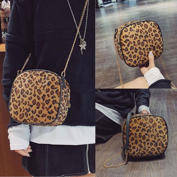 

women shoulder crossbody bag chain leopard print simple for mobile phone keys money nin668