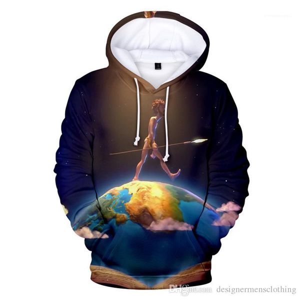 

lil dicky print mens hoodies plus size pullover sweatshirt long sleeve couple clothing hip hop singer, Black