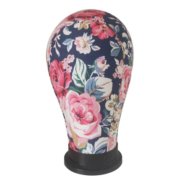 

canvas block mannequin head wigs making hats display manikin w/ mount hole, White