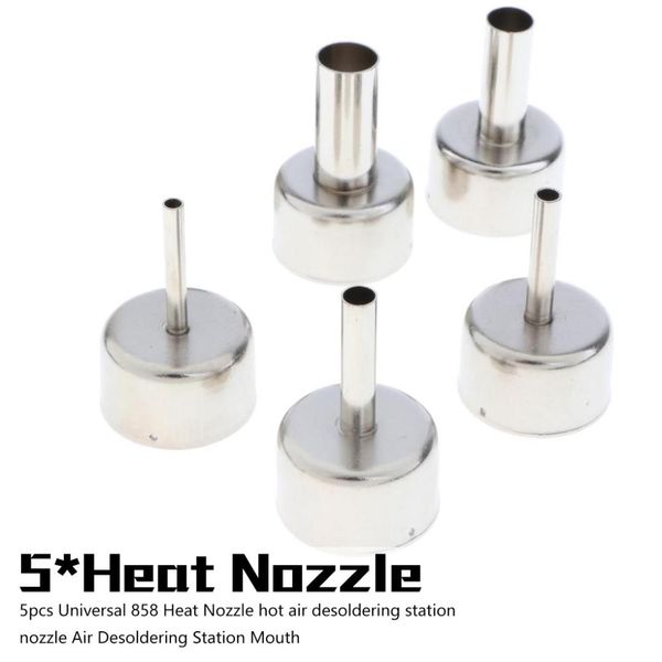 

universal 858 heat nozzle air desoldering station nozzle air desoldering station mouth welding soldering tool 5pcs