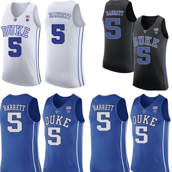 

Duke Blue Devils Jersey 5 RJ Barrett Basketball Jerseys Mens University Blue Black White Jersey Cheap wholesale