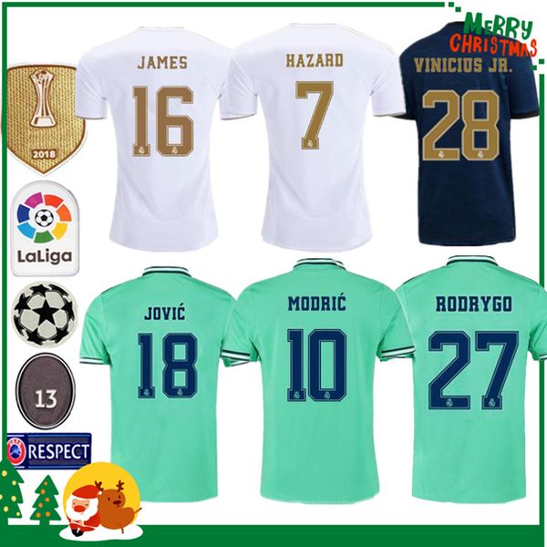 

19 20 Real madrid football Jersey Benzema JOVIC MILITAO Modric Ramos Bale HAZARD 2019 2020 adult man sports Soccer shirt