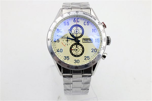 

classic masculino drop shipping fashion large dial watch for men luxury watches quartz wristwatch stainless case bezel scale wholesale, Slivery;brown