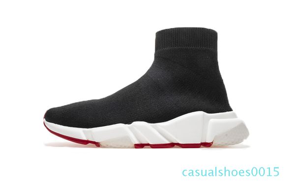 

2019 designer shoes speed trainer black red gypsophila triple black fashion flat sock men women casual shoes runner with dust c15