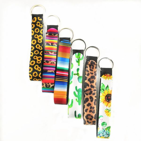 

colorful printed wristlet keychains lily neoprene bag charmer pulitzer key chain leopard striped sunflower festival party gifts an2081