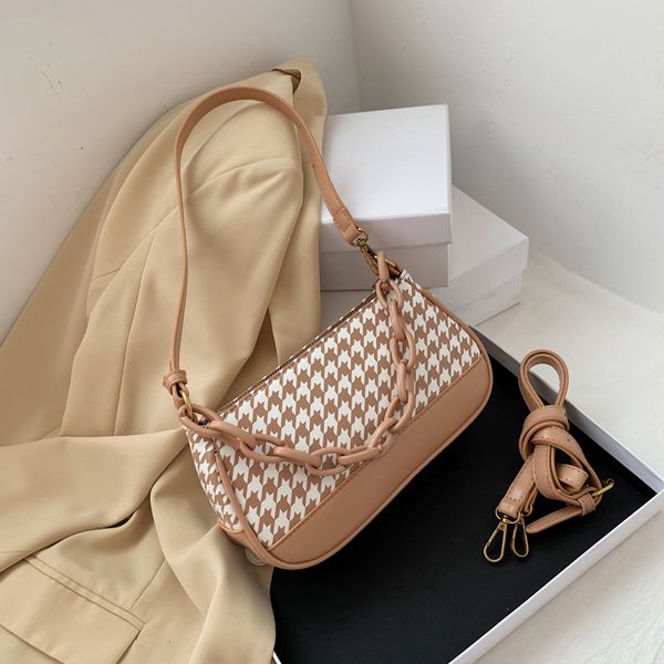 

fantasy 2020 houndstooth handbags for women thick acrylic chain armpit bag lady fashion messenger shoulder bags 4 colors