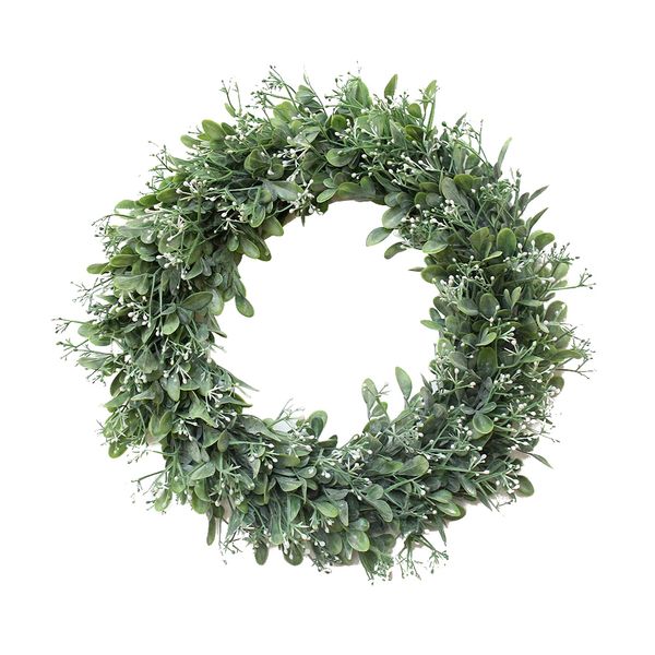 

artificial green leaves wreath for door window decor outside diameter 40cm