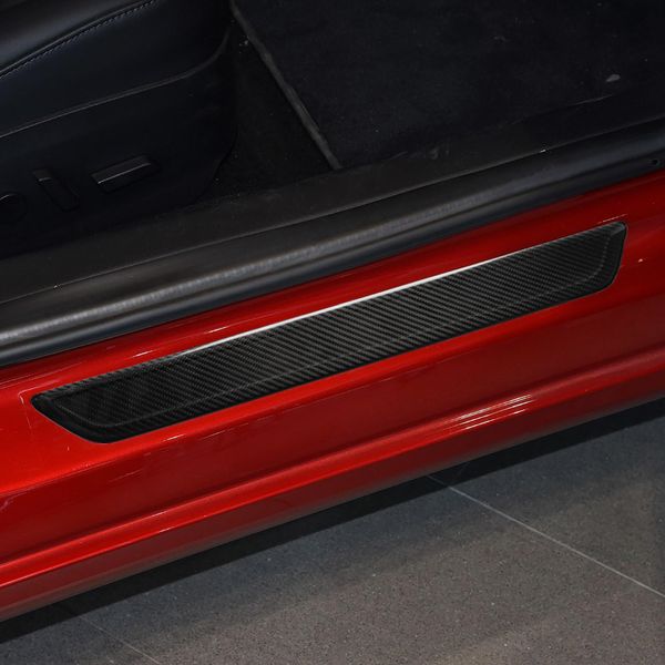 2019 Car Dry Carbon Fiber Exterior Door Sill Cover Protection Trim