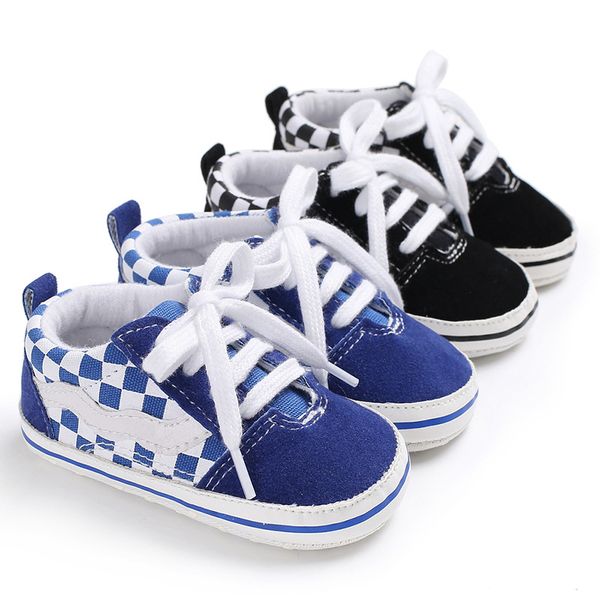 

spring and autumn 0-1 years old boy baby two-color plaid casual soft shoes non-slip baby toddler shoes