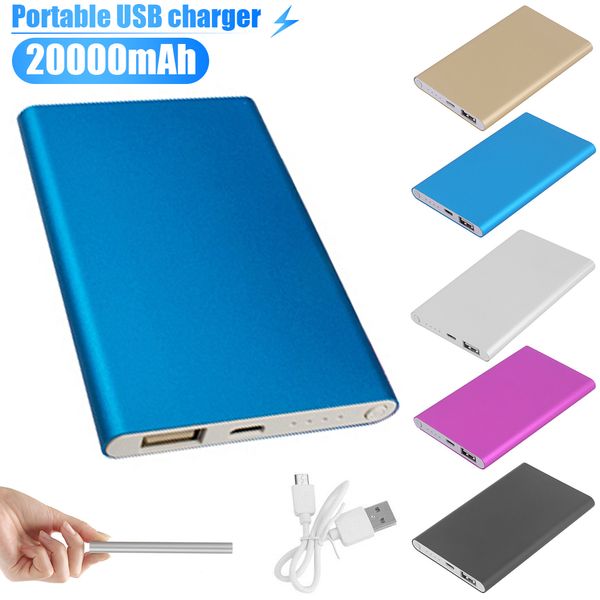 

20000mah mobile power supply cell phone power banks portable power bank for battery charger fast charge backup lead light android wholesale