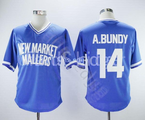 

al bundy new market mallers baseball jersey 1400 mens stitched jerseys shirts size s-xxxl 163, Blue;black