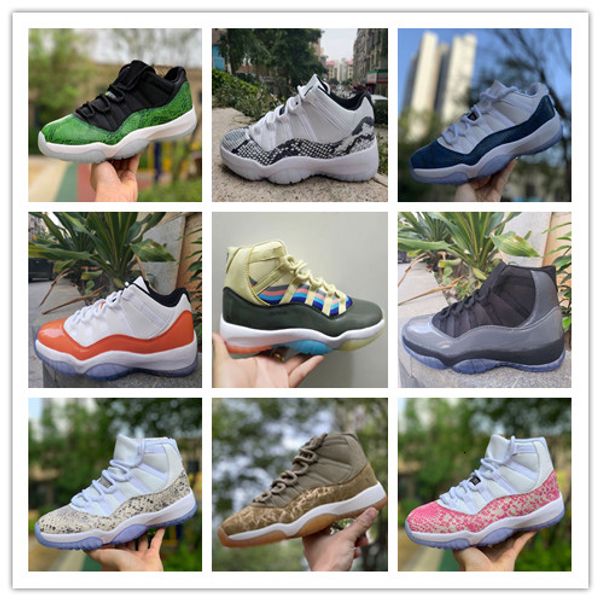 

2019 new 11s men basketball shoes whitepowder whiteblue whitegrey snake pattern olive gold ash 11s men basketball shoes sports sneakers40-47