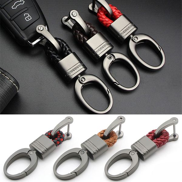 

vehemo horseshoe buckle for car keyrings auto key rings keychains car key buckle braided leather rope purse bag pendant