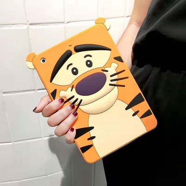 

fabric cute cartoon bear ipad case for ipad 5/6 luxury designerpu leather cover for air 1/2 mini 12345 tablet cover