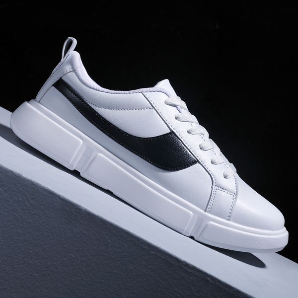 

couples small white shoes men's new korean version of the wild white board shoes thick bottom increased sports casua, Black