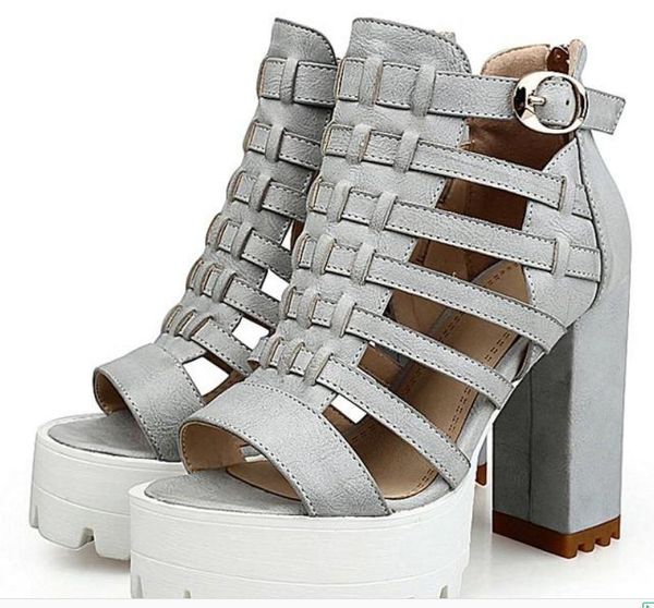 

2019 women's sandals in summer with new style high heel coarse heel thick bottom waterproof table@61, Black