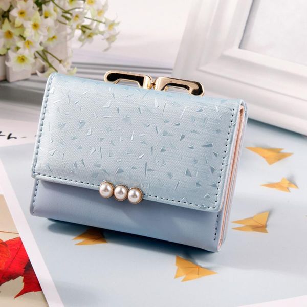

35 women's fashion bag tri-fold coin purse pearl wallet card package hand bag sac bandouliÃ¨re femme borse da donna
