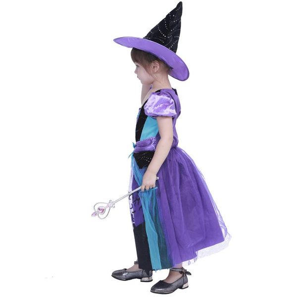 

halloween дети костюм cosplay blue castle witch halloween одежда, White