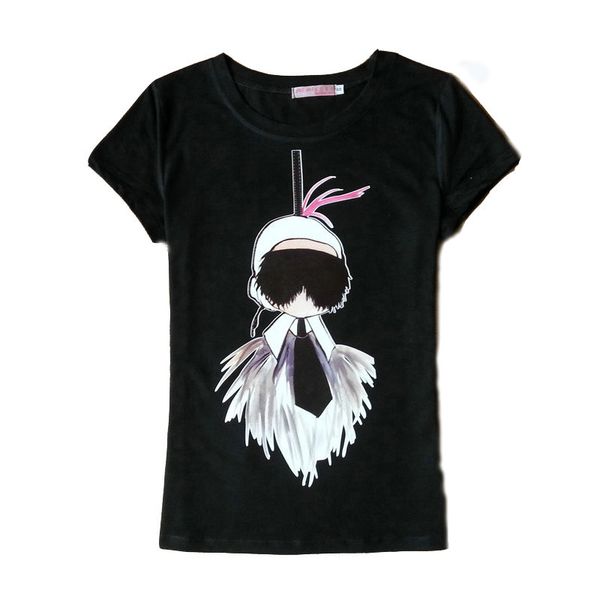 

womens clothing womens designer t shirts 2019 summer fashion t shirt camisetas o neck cotton lady cartoon print tshirt tee black white