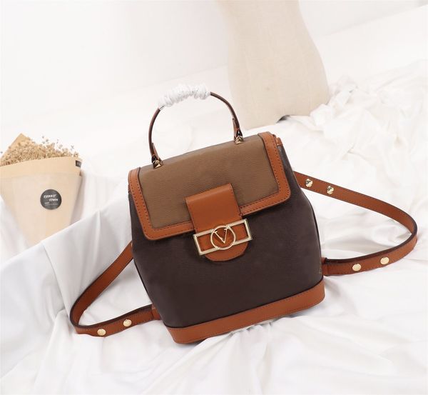 

women backpacks dauphine m44589 l flower backpack luxury bags fashion purse design backpack bag 21x12x23cm