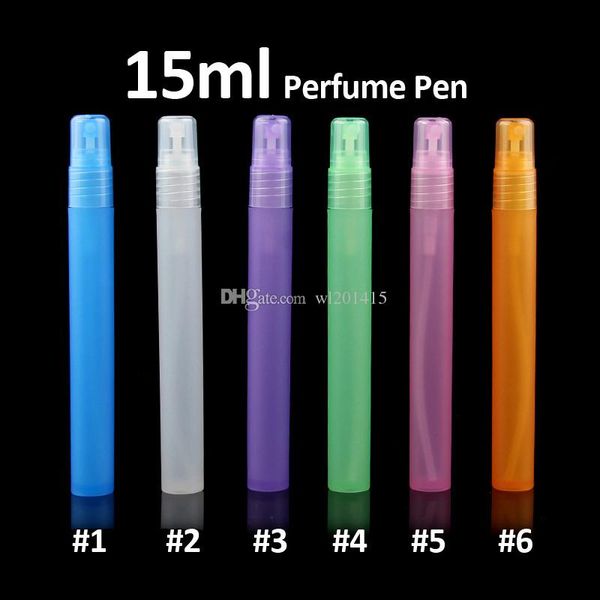 15ml plástico frasco de perfume garrafas de viagem vazio recipientes cosméticos atomizador spray Pen