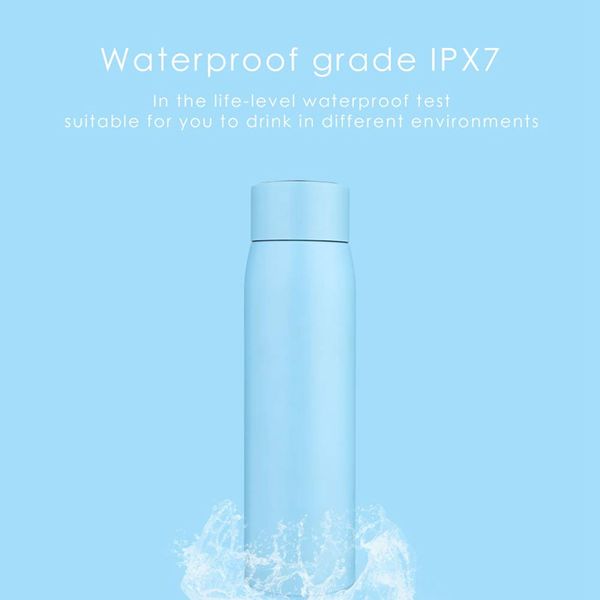 

smart water bottle cup, vacuum insulated double walled stainless steel water bottle keep drink & cold, temperature display