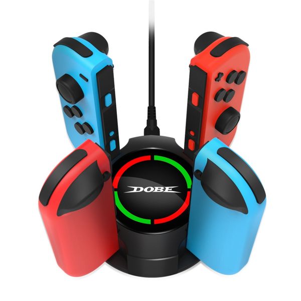 

4 in 1 colorful controller charger for nintend switch joy-con type c usb charging cable dock stand station with led indication
