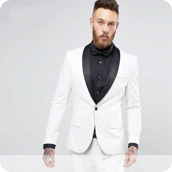 

latest coat pant designs white groom tuxedo men suits for wedding black shawl lapel bridegroom blazer jacket 2piece costume homme prom party, Black;gray