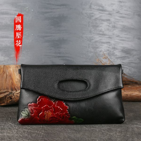 

женская диагональная сумка через плечо кожаная ретро-тисненая женская сумка-клатч первый слой кожи маленький квадратный многофункциональный